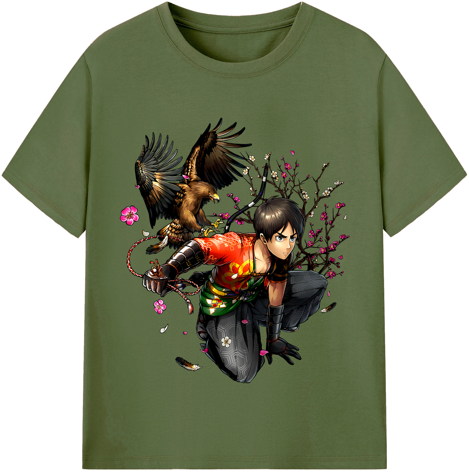 （画像用） 進撃の巨人 エレン･イェーガー Attack on Titan Eren Jäger 綿100％半袖Tシャツ（フロントプリント）